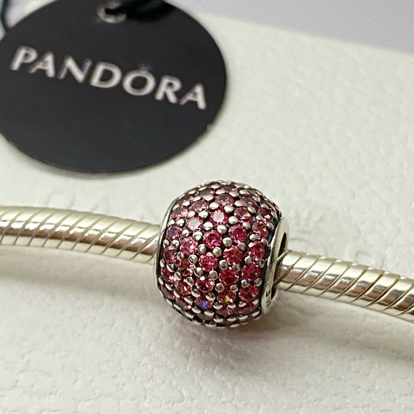 Pandora Jewelry New Pandora Charm Pink Ball Pave Lights